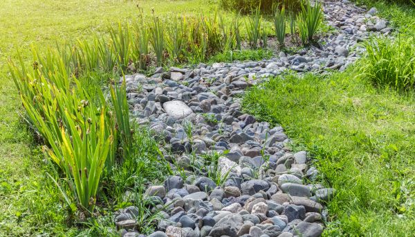 River Rock Garden Installation in Leland