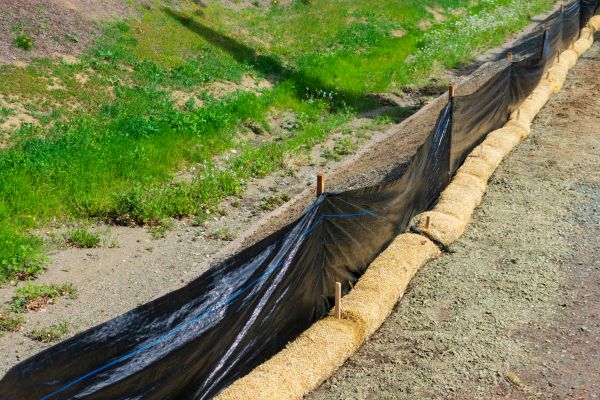 Straw Wattle Installation in Leland